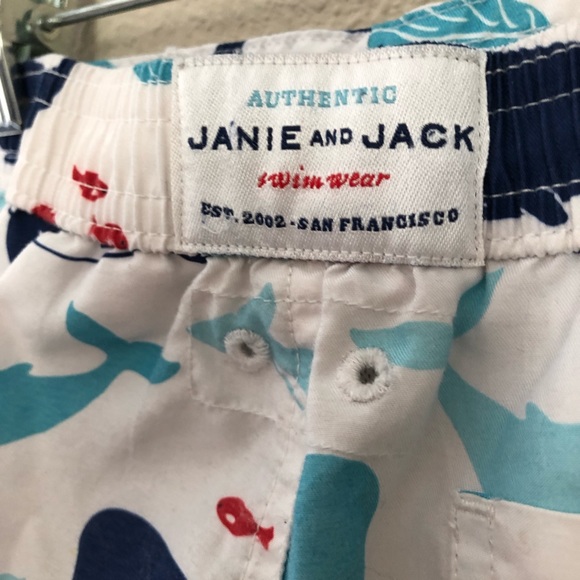 Janie and Jack Boys Toddler Whale Ocean Swim Trunks Shorts Size 12-18 M - Picture 5 of 5